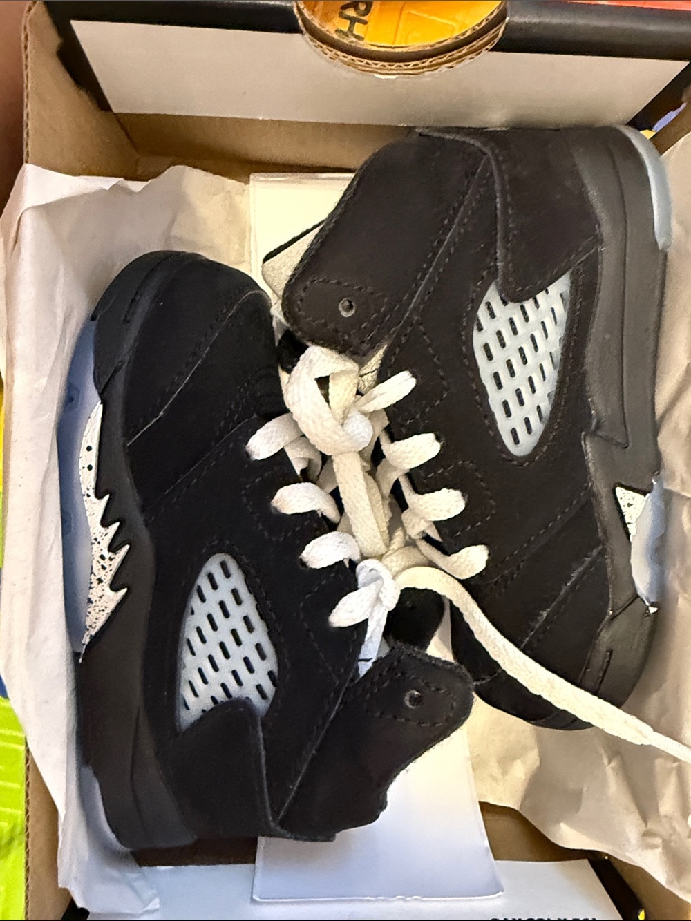 Jordan Kids Black and White High-Top Sneakers